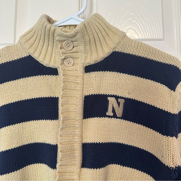 Crable For Her Full Zip Cardigan Sweater Size M 8-10 Striped Academia Varsity - Picture 6 of 7